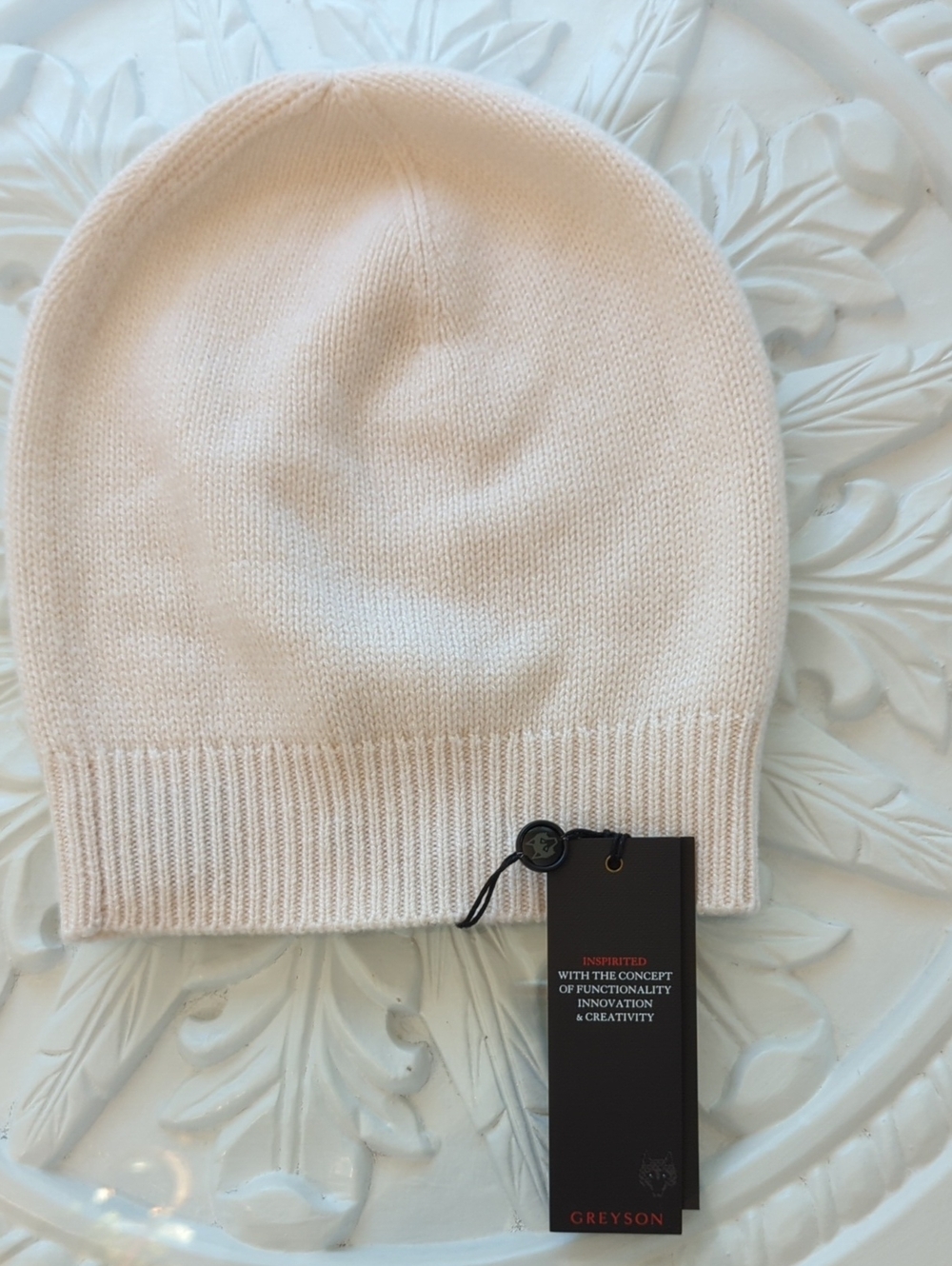 Greyson Cashmere/ Wool  Knit Beanie Dove Cream OS NWT